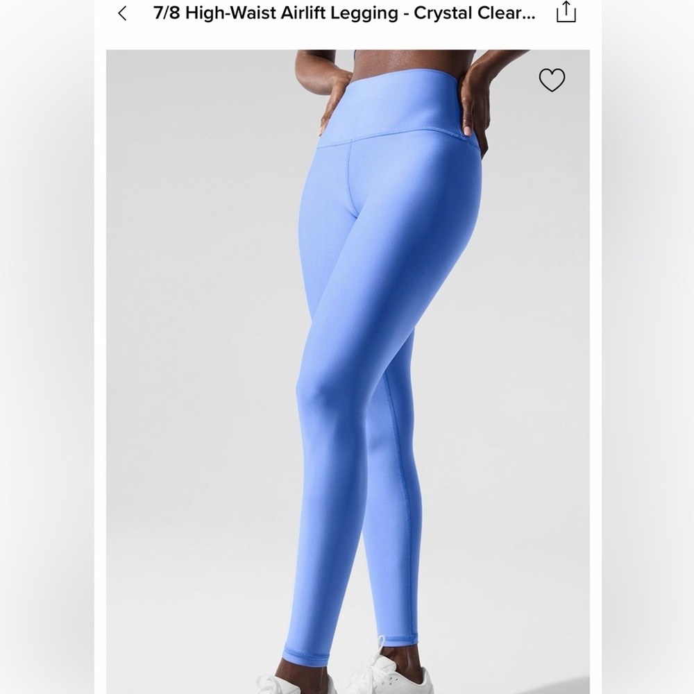 NWT Alo 7/8 Airlift High Waist Legging - Crystal Clear Blue Brand New Yoga Pants